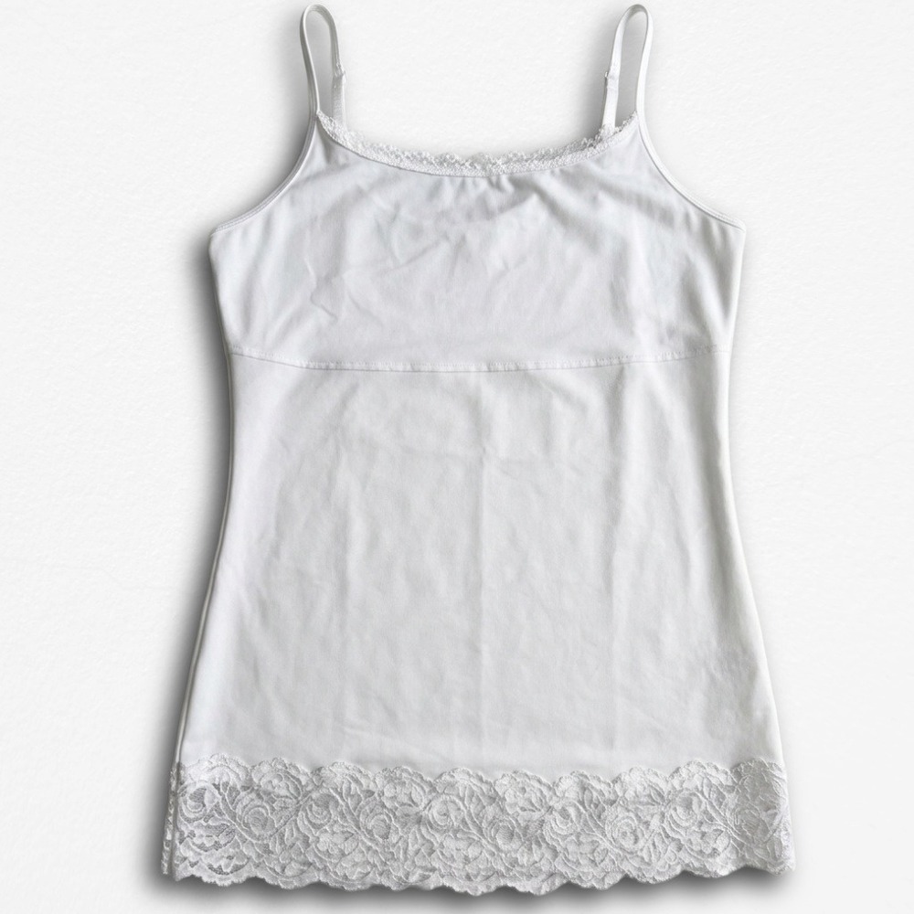 Self Expressions by Maidenform White Lace Trim Camisole Tank Top Womens 2XL